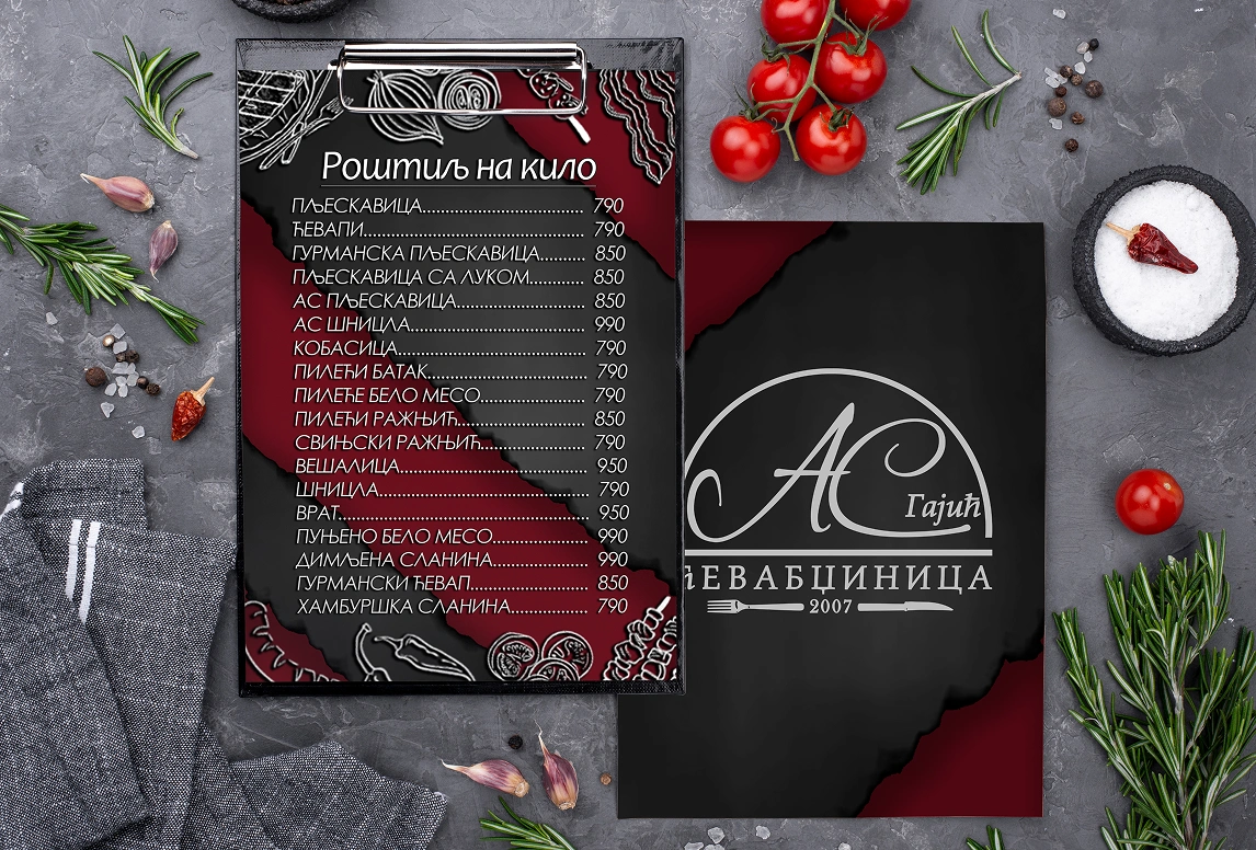 Food menu Mockup 1